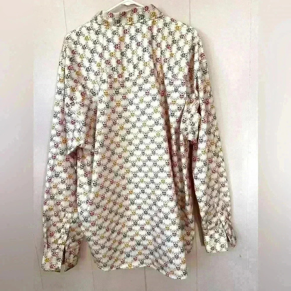 Men's GB Black Label Men's Sz 3X Skull & Crossbones Button Down L/S Dress Shirt - Picture 2 of 4